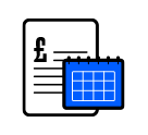 Calendar with bill icon