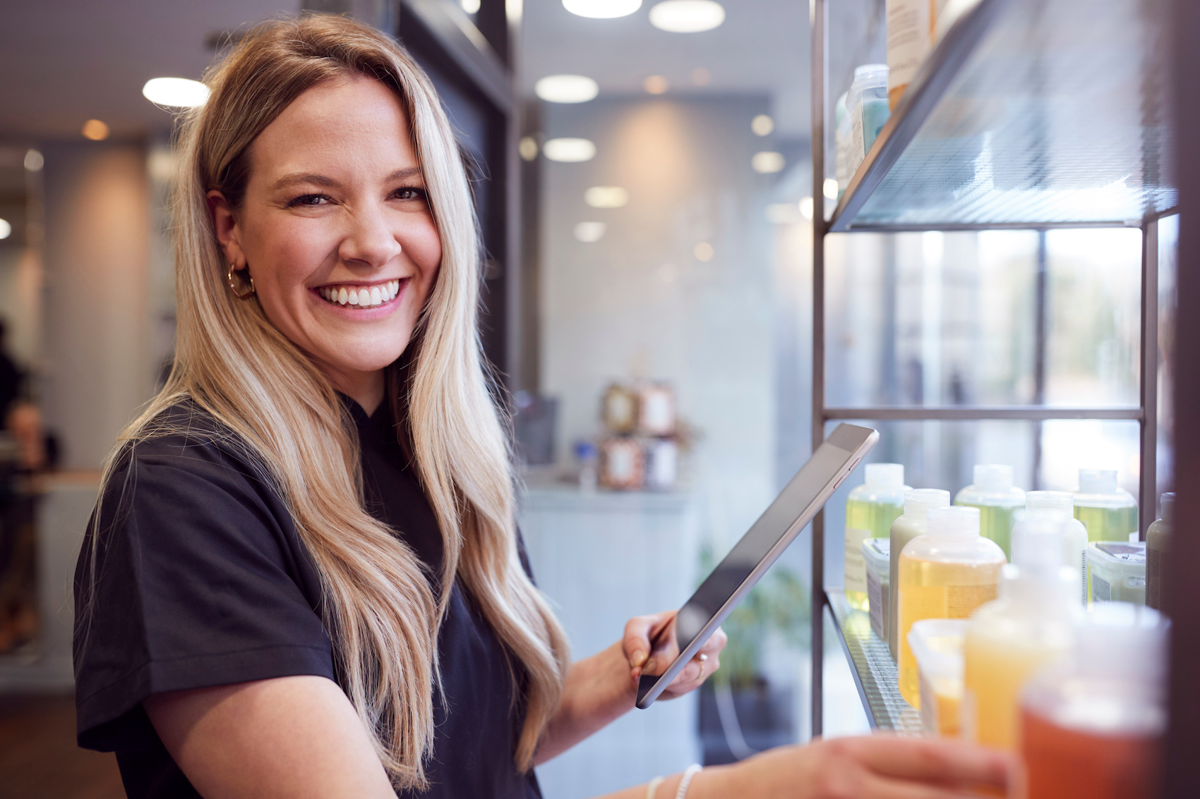 Portrait of a female in a hairdressing salon