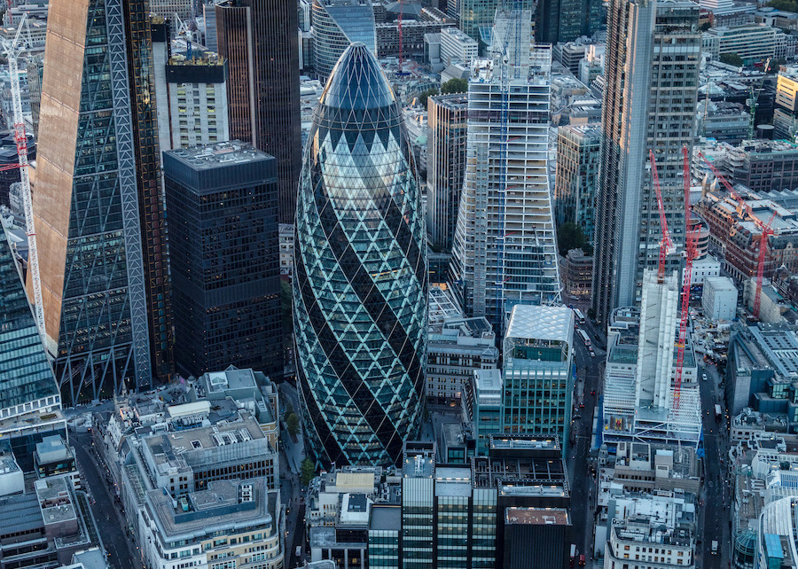 London cityscape bird view