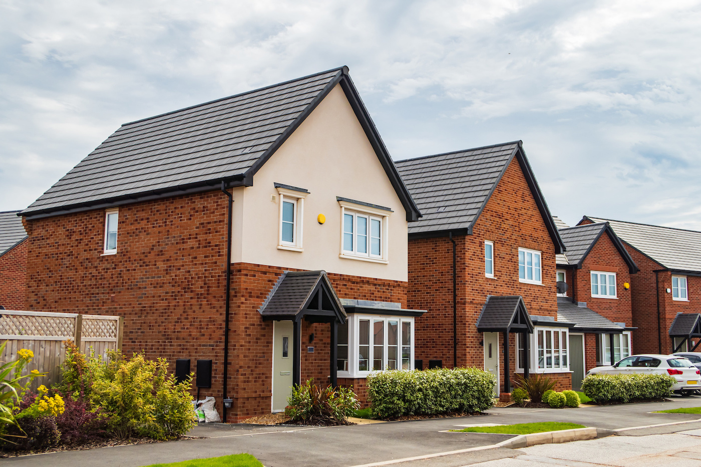 A row of detached houses