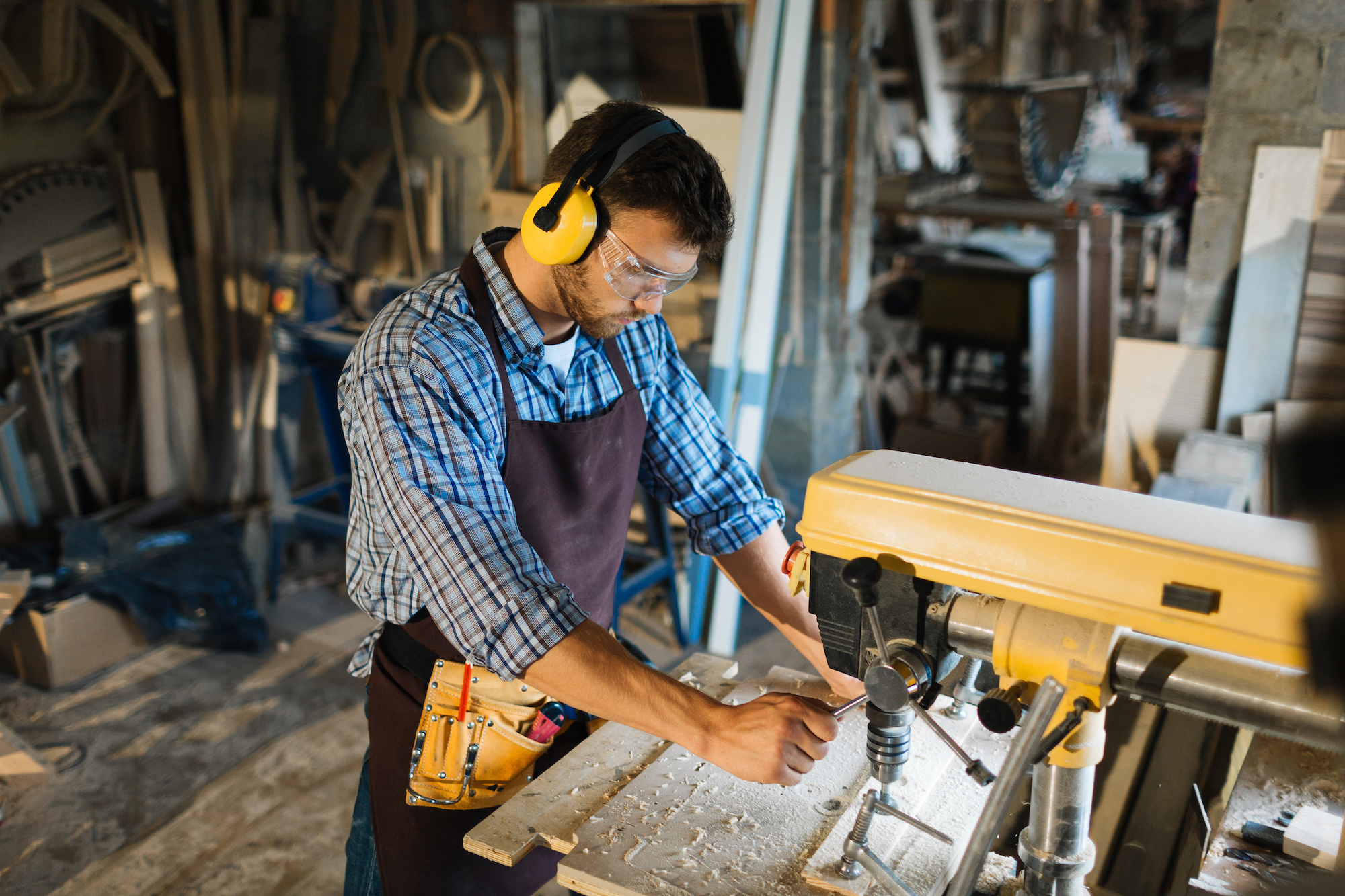 Engineer in a workshop