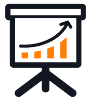 Icon of chart showing growth