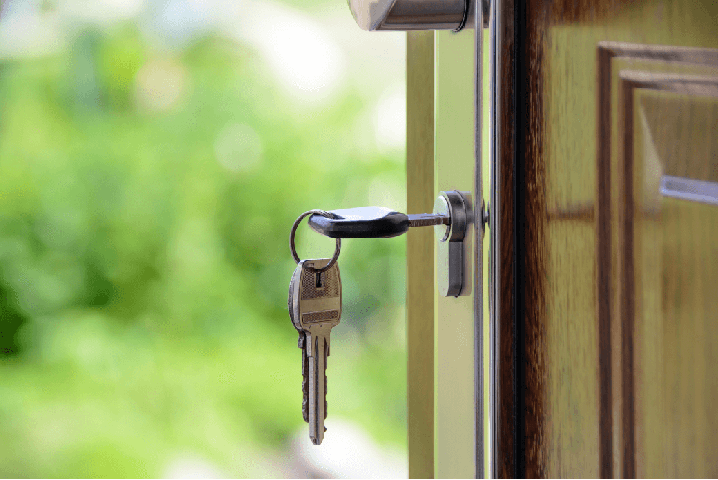 Key in front door