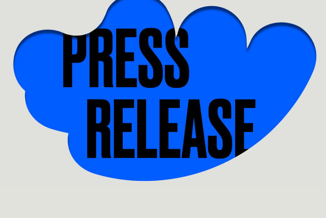 Press release in blue gesture
